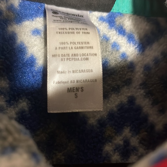 Patagonia Synchilla Snap T Size Small Aurora Blue Snowflake - Picture 6 of 9